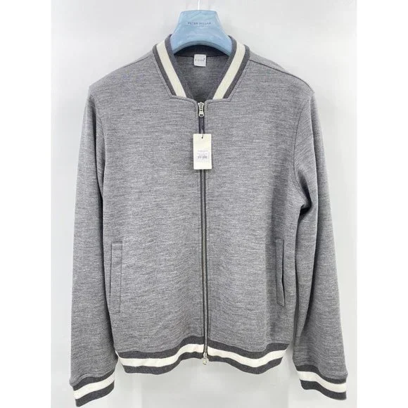 Eidos Napoli Trim Fit Heathered Wool Baseball Jacket (Slim Fit) NWT $595 (A4) - Picture 7 of 12